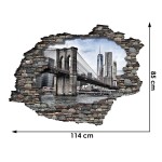 Kilátás a 3D-s falon keresztül - Brooklyn Bridge